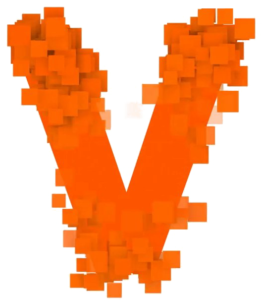 Pixelated Letter V