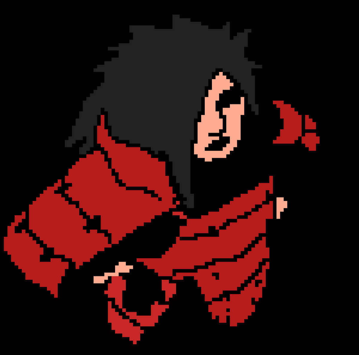 Pixelated Madara Uchiha Art PNG with transparent background