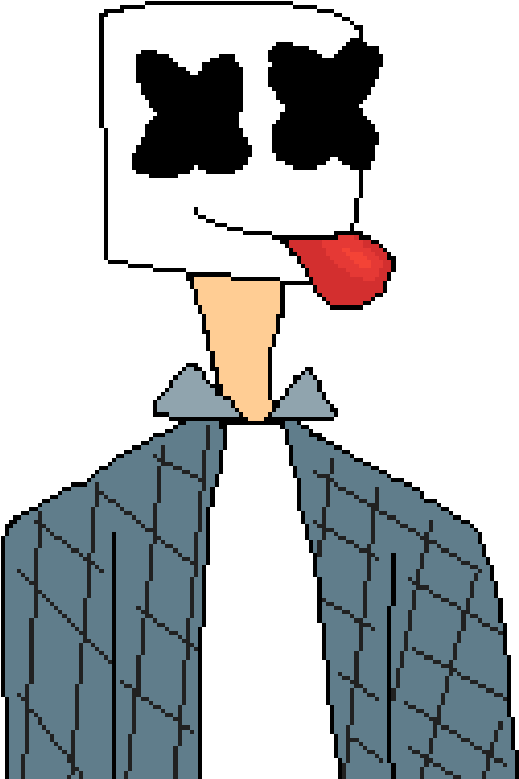 Pixelated Marshmello Cartoon