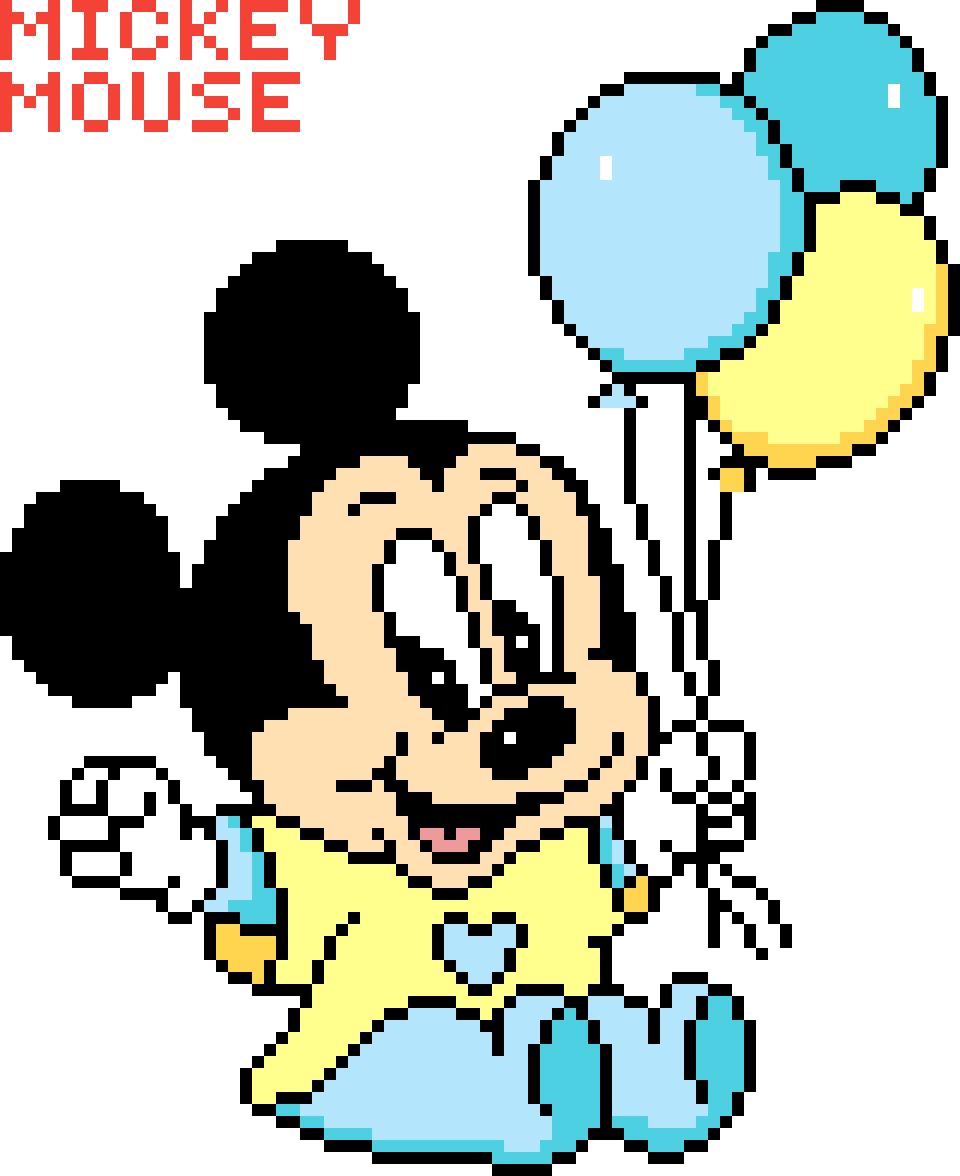 Pixelated Mickeywith Balloons