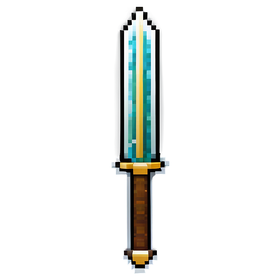 Pixelated Minecraft Sword Graphic Png Esd84