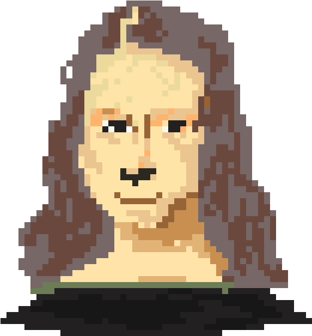 Pixelated Mona Lisa Portrait