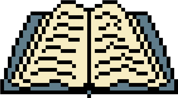 Pixelated Open Book Icon