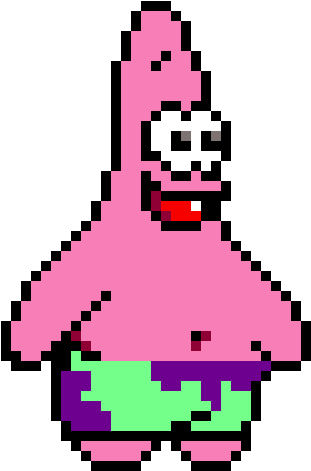 Pixelated Patrick Star PNG with transparent background