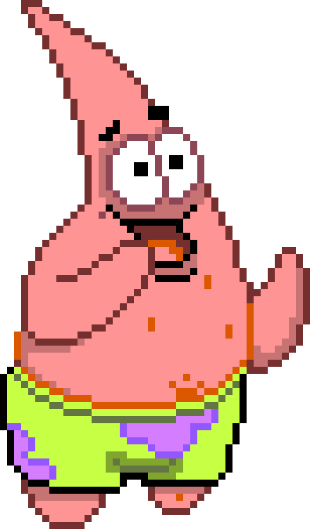 Pixelated Patrick Star Standing PNG with transparent background