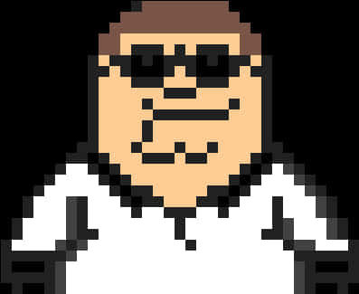 Pixelated Peter Griffin PNG with transparent background