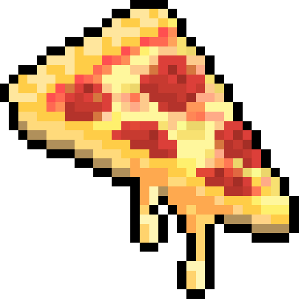 Pixelated Pizza Slice PNG with transparent background