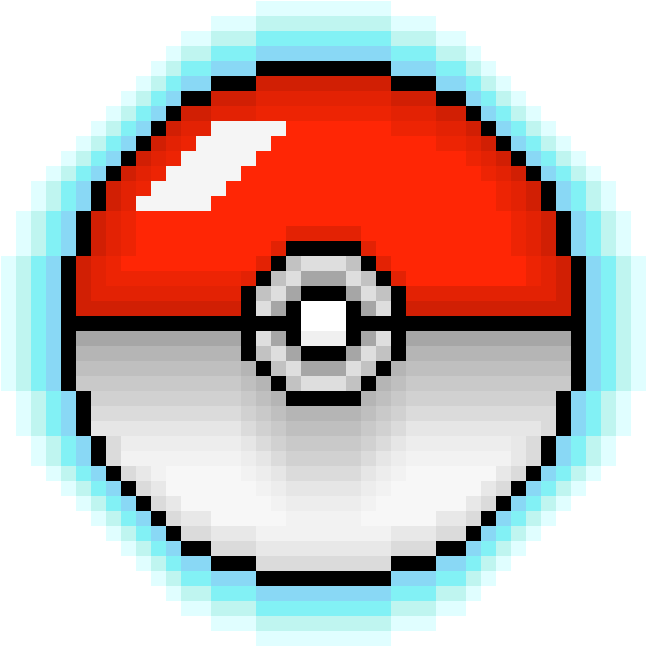 Pixelated Pokeball Graphic