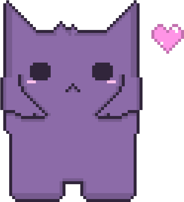 Kawaii Gengar <3 - Pixel Heart, HD Png Download PNG with transparent background