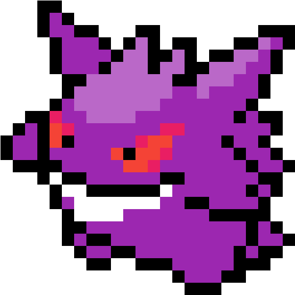 Pixelated Purple Creature PNG with transparent background