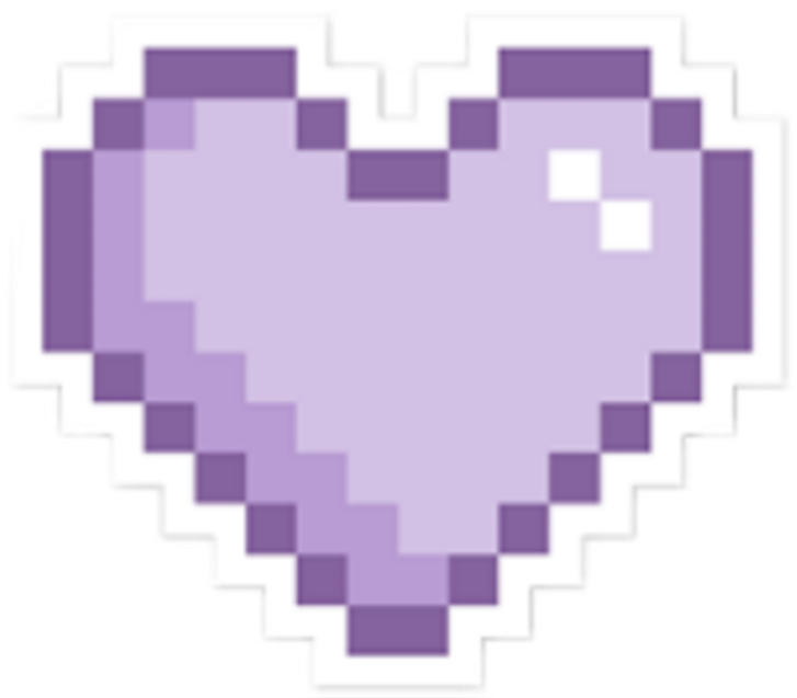 Pixelated Purple Heart Graphic