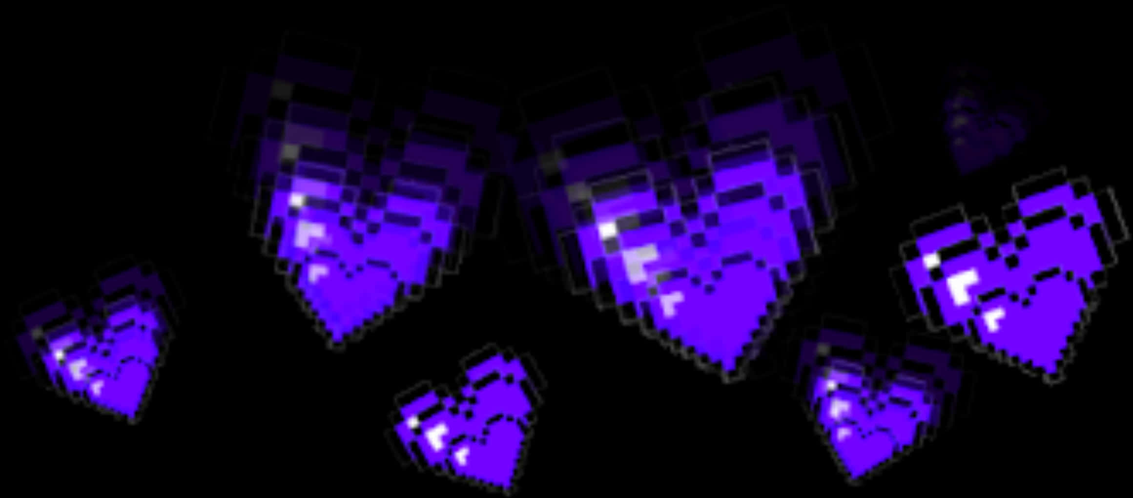 Pixelated Purple Hearts Tumblr Aesthetic