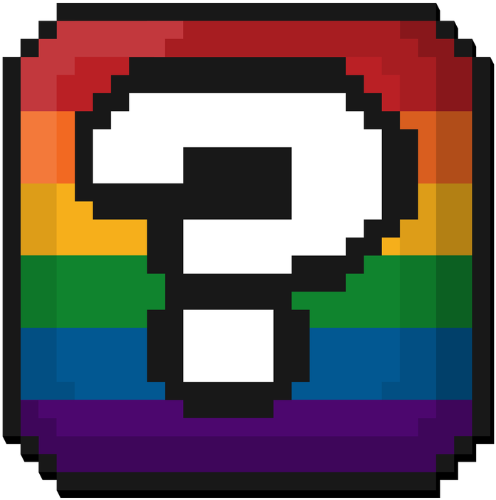 Pixelated Question Block Rainbow Background