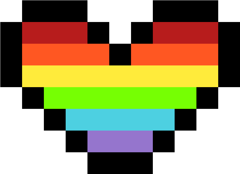 Pixelated Rainbow Heart