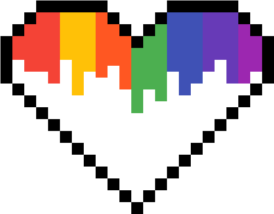Rainbow Heart Pixel Art, HD Png Download PNG with transparent background