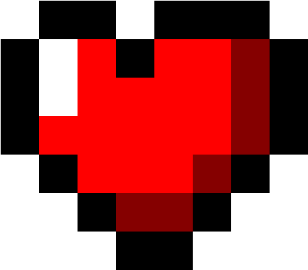 Pixelated Red Heart Graphic