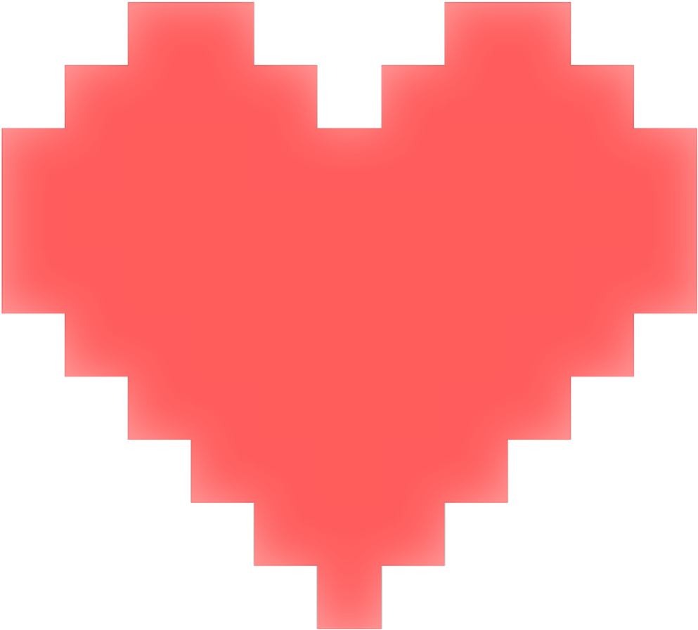 Pixelated Red Heart PNG with transparent background