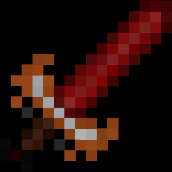 Pixelated Red Sword Minecraft