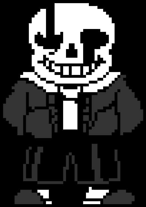 Pixelated Sans Character PNG with transparent background