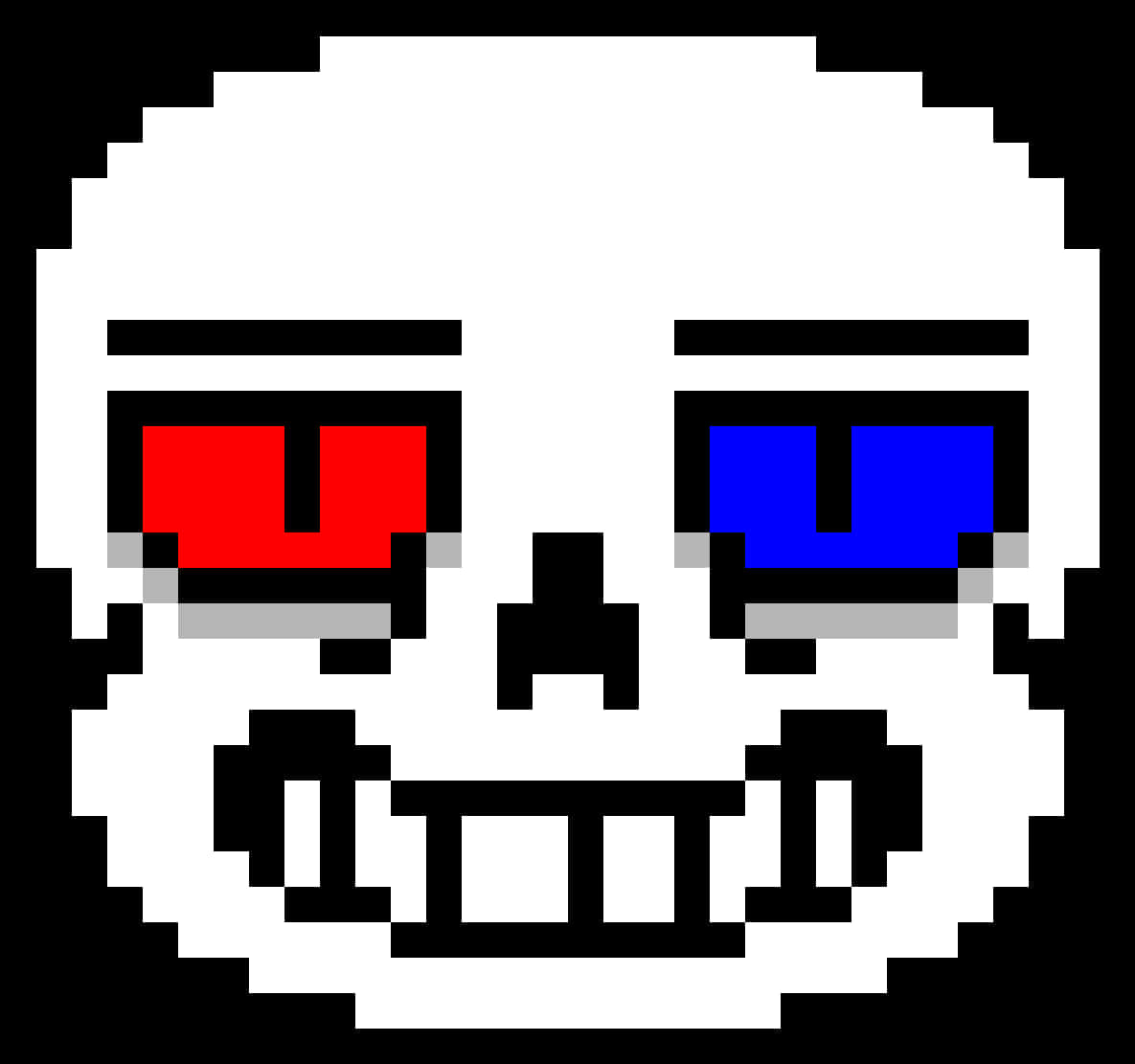 Pixelated_ Sans_ Face_ Undertale PNG with transparent background