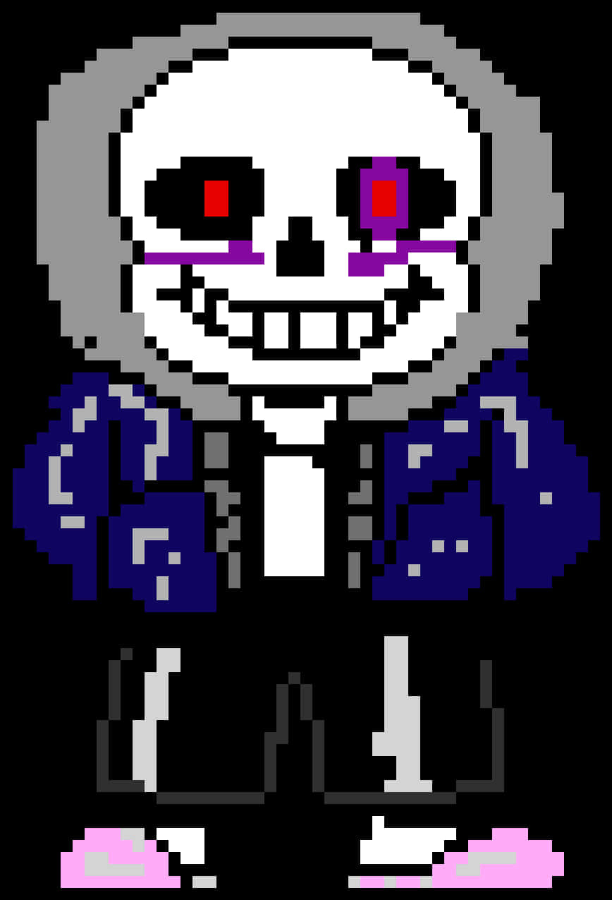 Pixelated Sans Undertale Character PNG with transparent background