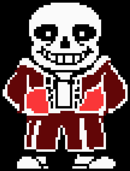 Pixelated Sans Undertale Character PNG with transparent background