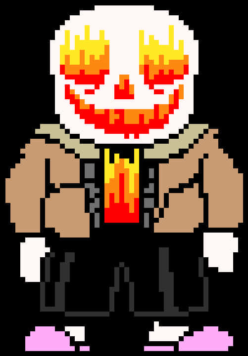 Pixelated_ Skeleton_ Character PNG with transparent background
