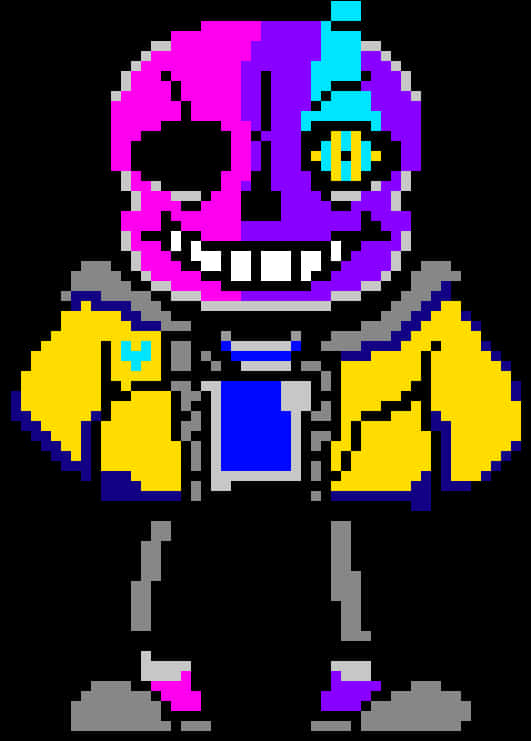 Pixelated Skeleton Character