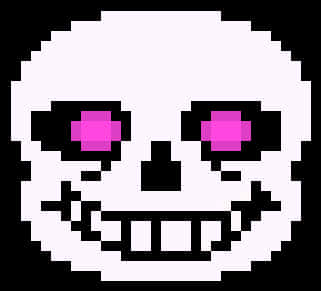 Pixelated Skull Character PNG with transparent background