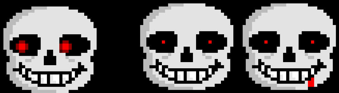Pixelated_ Skull_ Faces_ Expressions PNG with transparent background