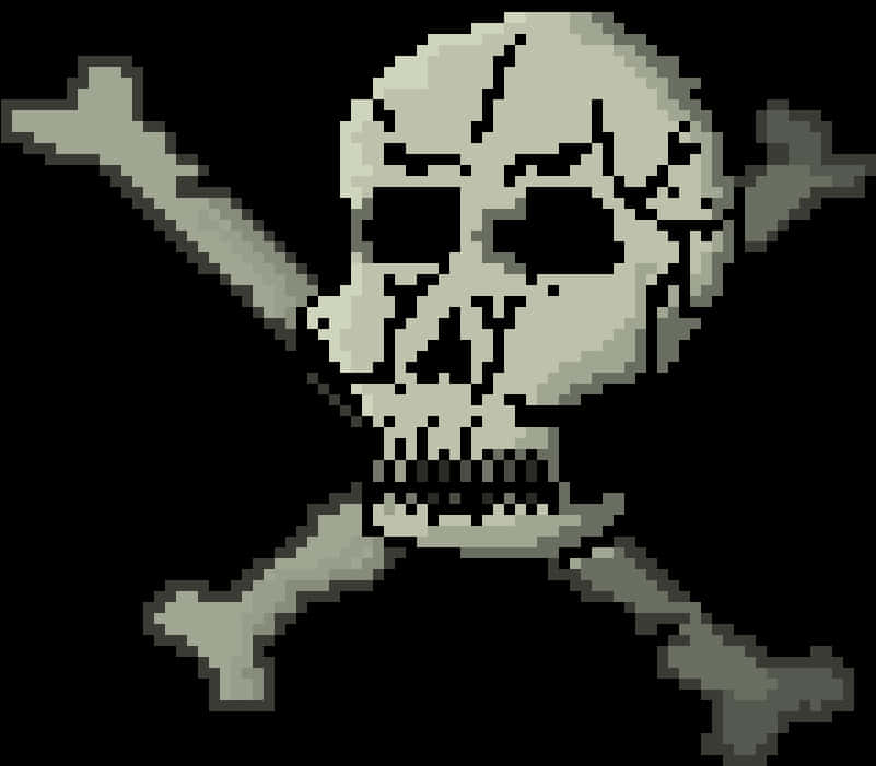 Pixelated Skulland Crossbones