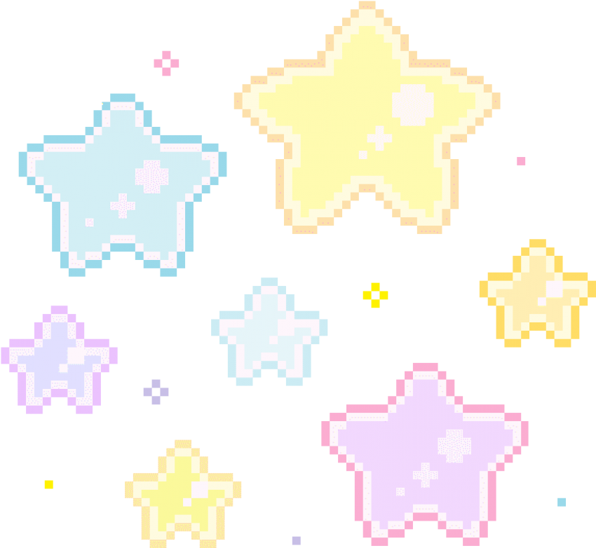 Pixelated_ Stars_ Collection PNG with transparent background