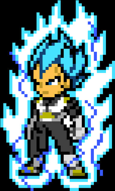 Pixelated Super Saiyan Blue Vegeta