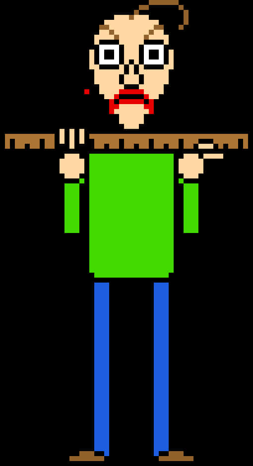 Pixelated Teacher With Ruler