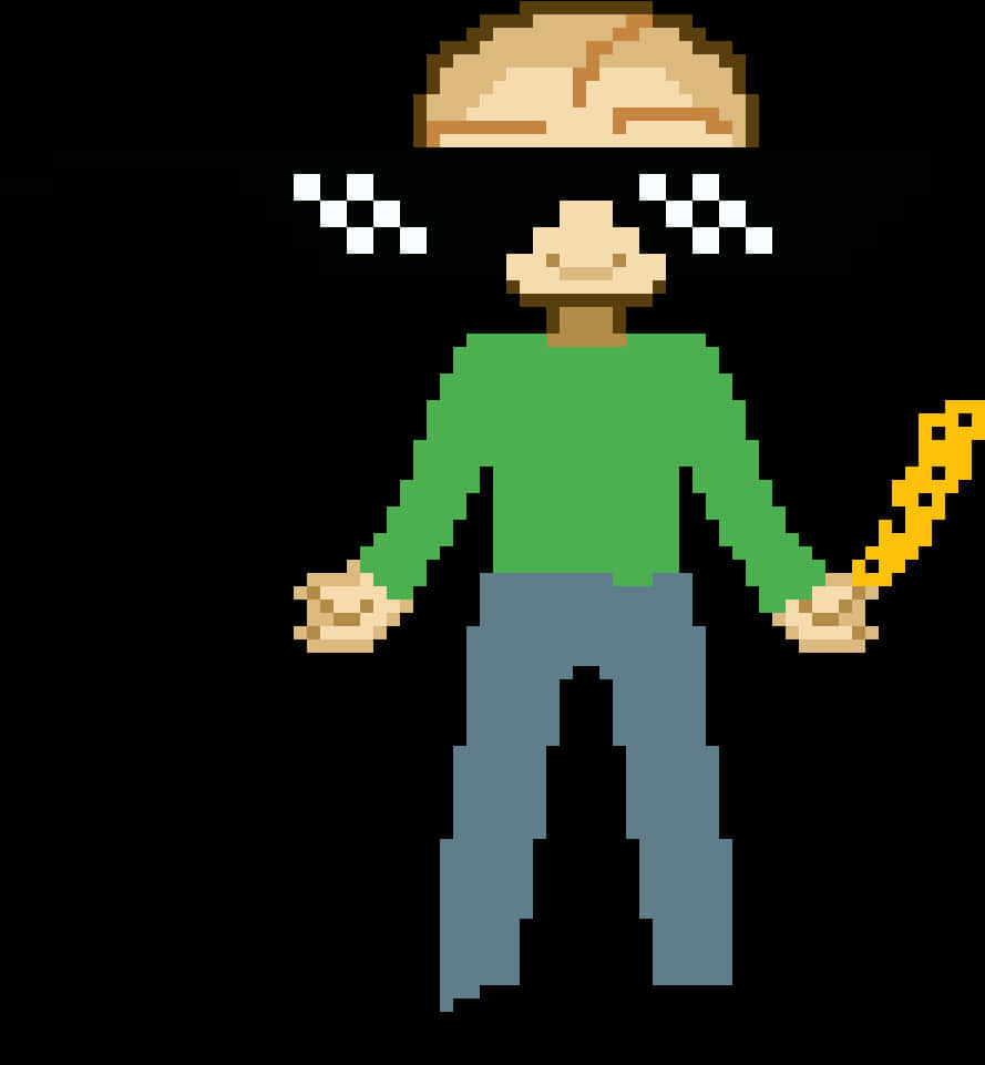 Pixelated Thug Life Character