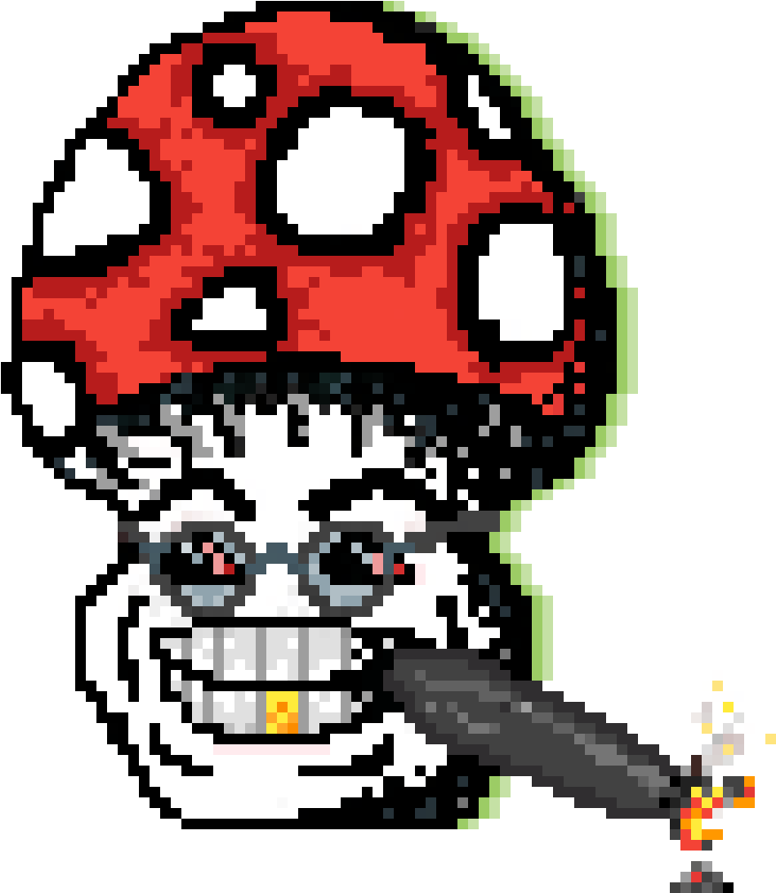 Pixelated Thug Life Mushroom Character