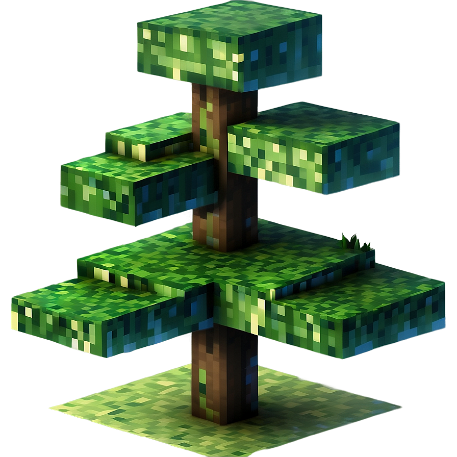 Pixelated Tree Minecraft Png 06122024