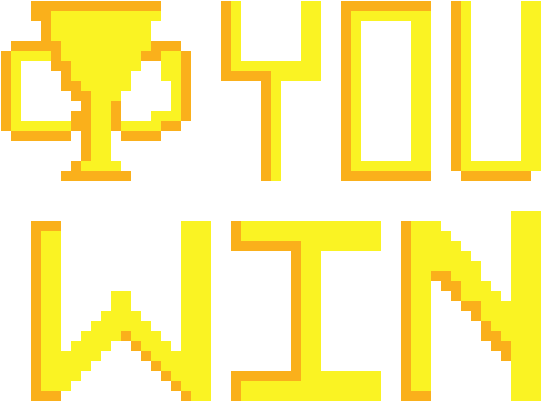 Pixelated Victory Trophyand Text