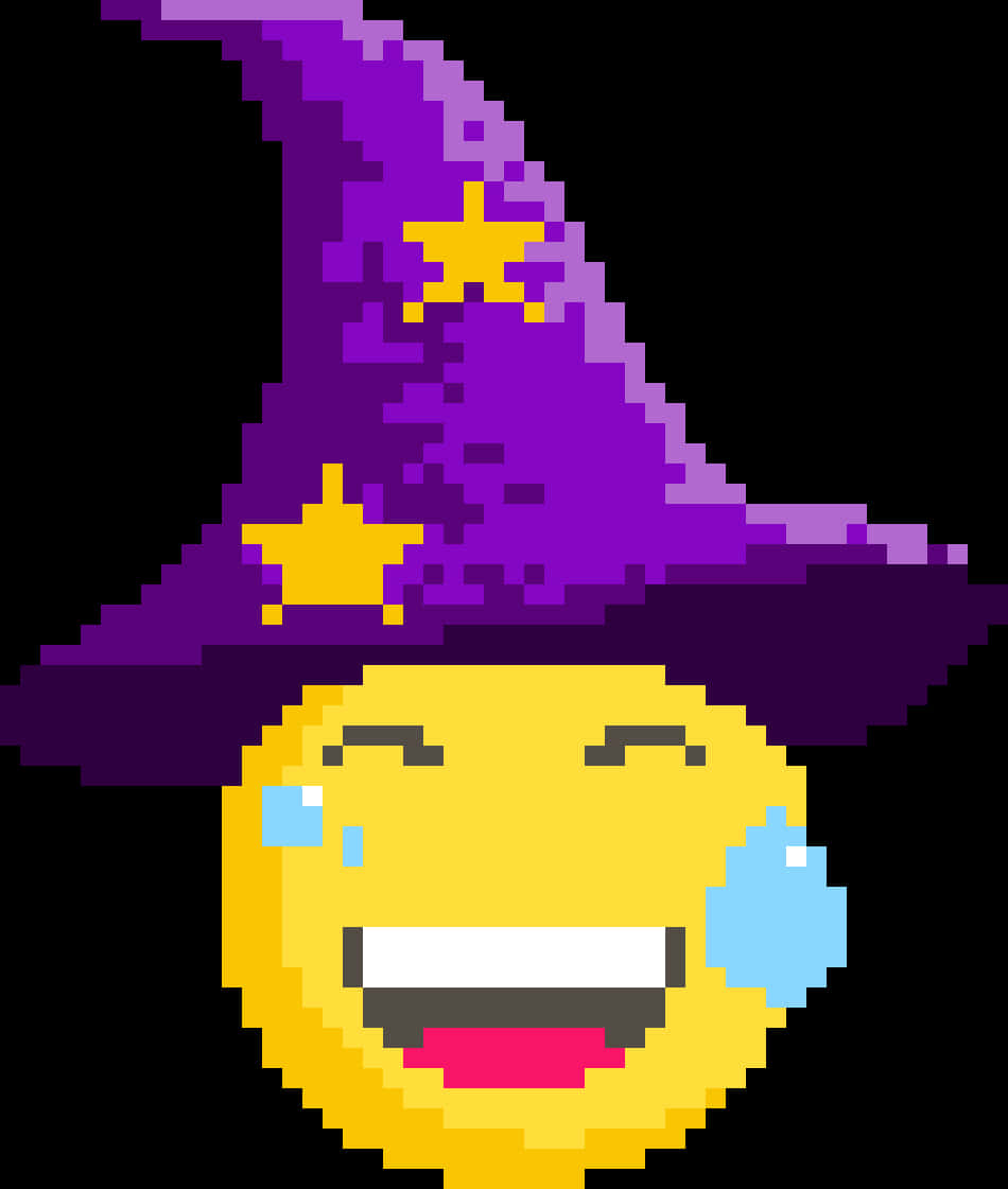 Pixelated Witch Laughing Emoji