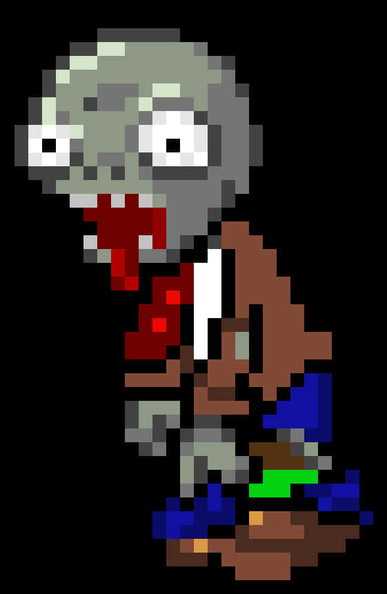 Pixelated Zombie Character