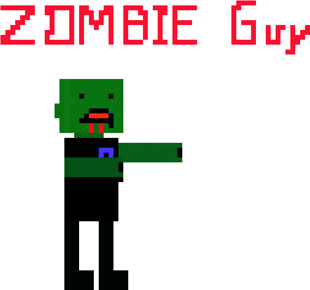 Pixelated Zombie Character