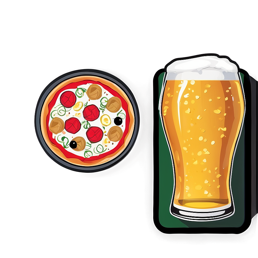 Pizza And Beer Vector Graphic Png 06262024