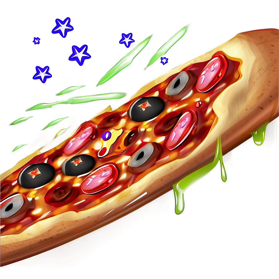 Pizza Cartoon Under The Stars Png 2