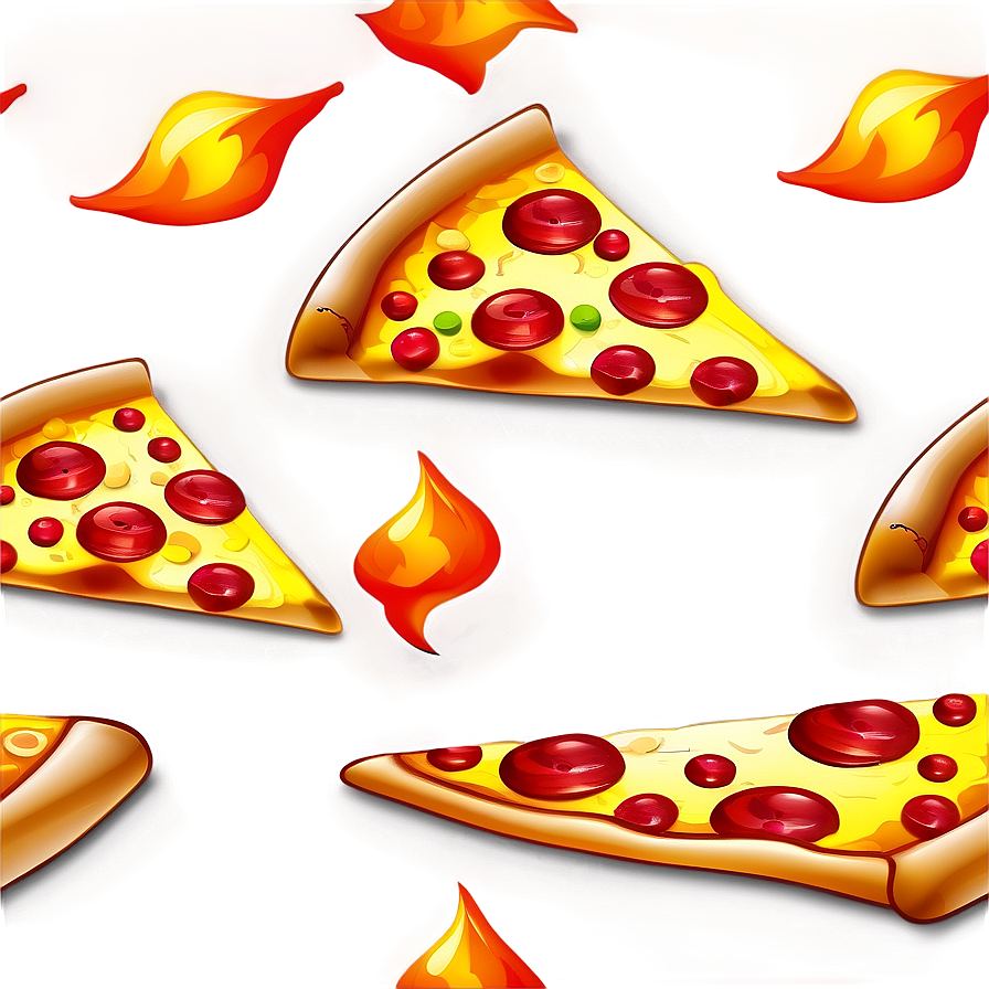 Pizza Cartoon With Flames Png 06272024