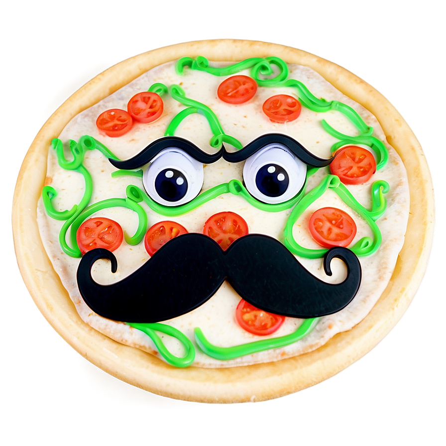 Pizza Cartoon With Mustache Png 06272024