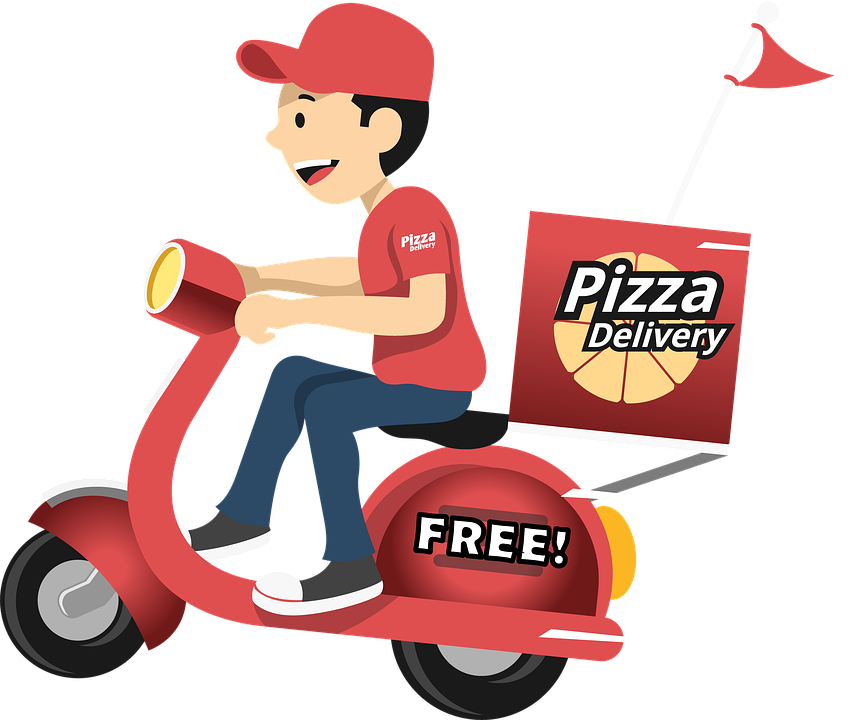 Pizza Delivery Scooter Illustration