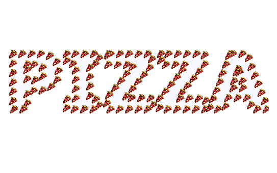 Pizza Word Art Slice Pattern PNG with transparent background