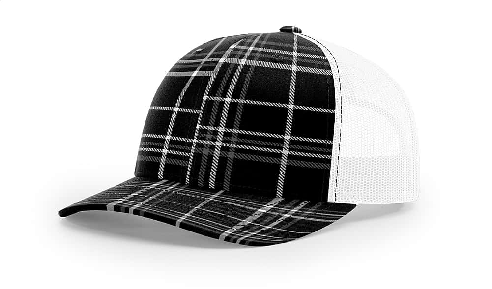 Plaid Pattern Baseball Cap PNG with transparent background
