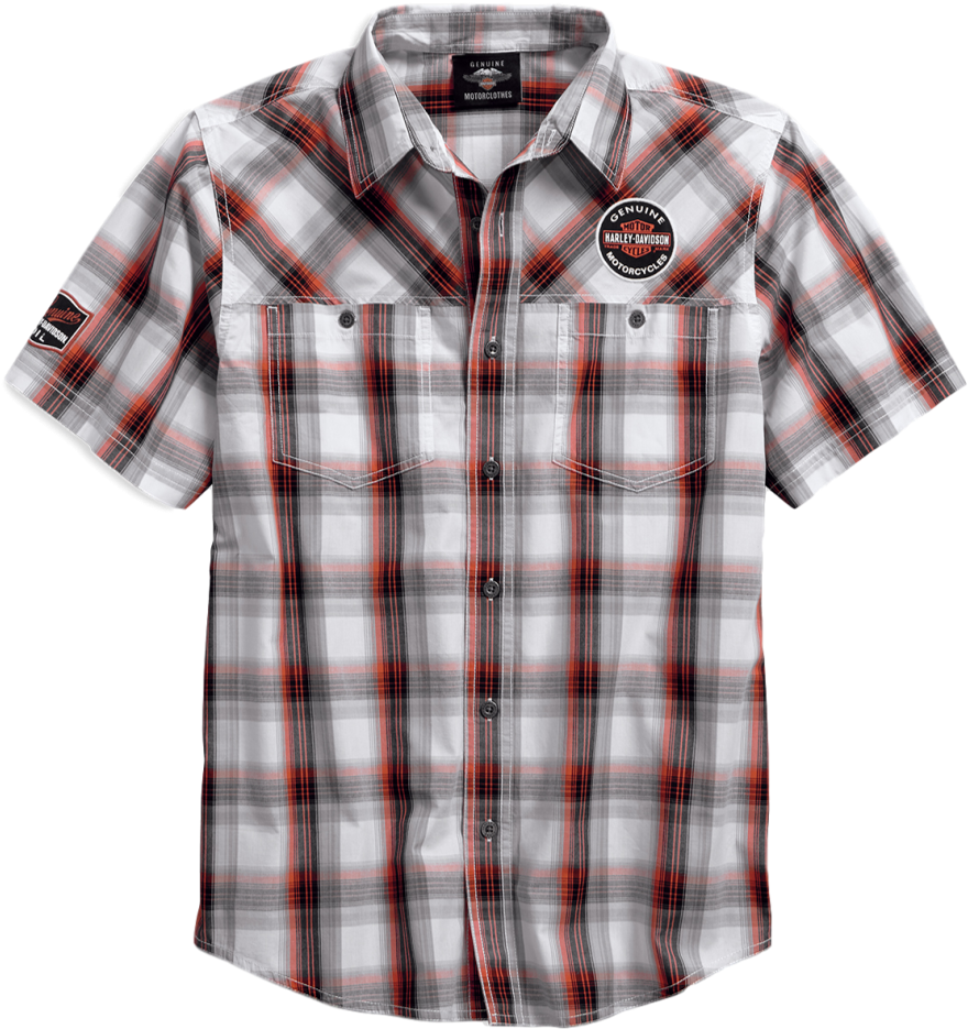 Plaid Short Sleeve Shirt PNG with transparent background