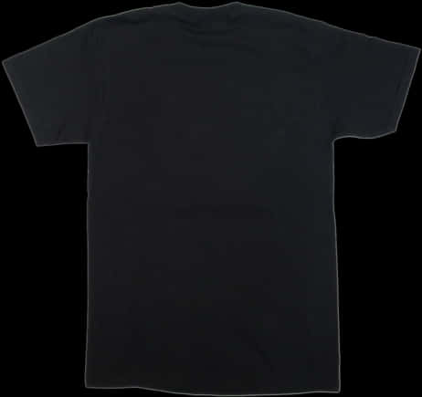 Plain Black T Shirt Back View PNG with transparent background